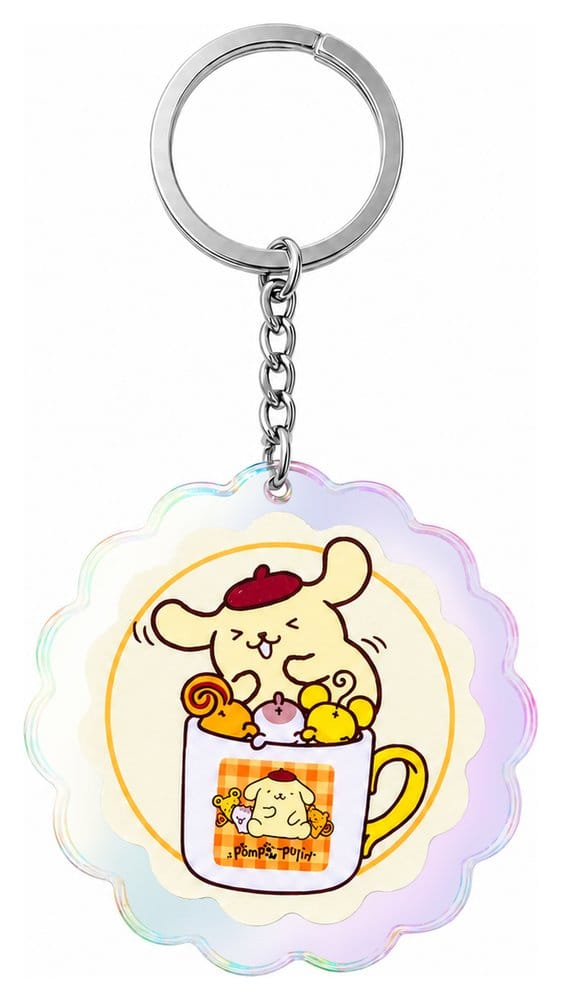 Sanrio Llavero acrílico Pompompurin 30th Anniversary Squishy Cute Purin 01 Frikytopia