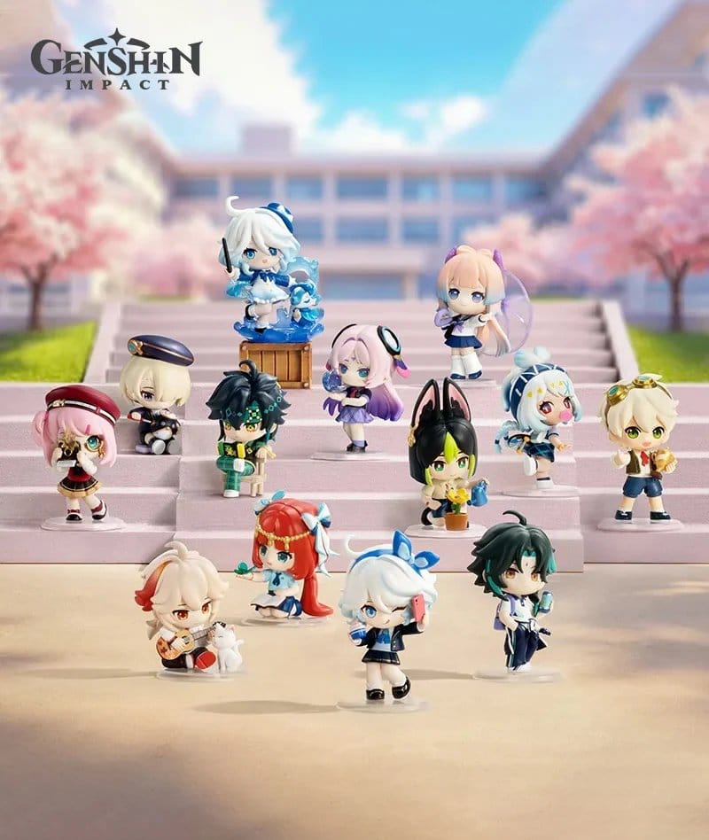Genshin Impact Chibi Figuras Mini Academy's Light and Shadow Poetry Cajas Sorpresas Expositor (12)