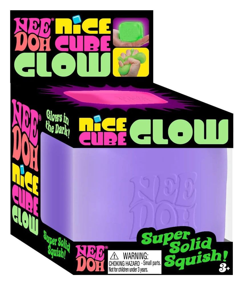 NeeDoh Bola Antiestrés Nice Cube Glow (Glow in the Dark) 5 cm Surtido (12)