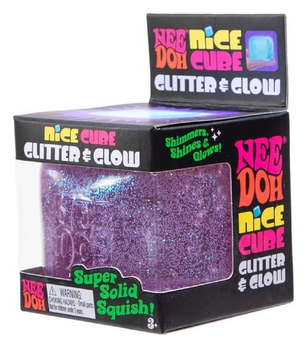 NeeDoh Bola Antiestrés Nice Cube Glitter & Glow 5 cm Surtido (12)