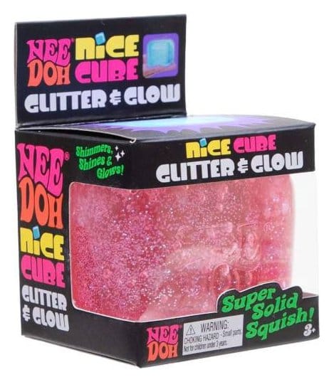 NeeDoh Bola Antiestrés Nice Cube Glitter & Glow 5 cm Surtido (12)