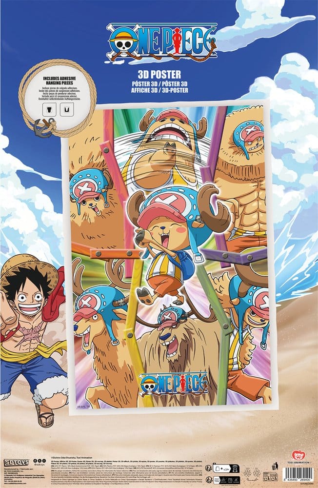 One Piece Póster 3D Chopper 38 x 58 cm