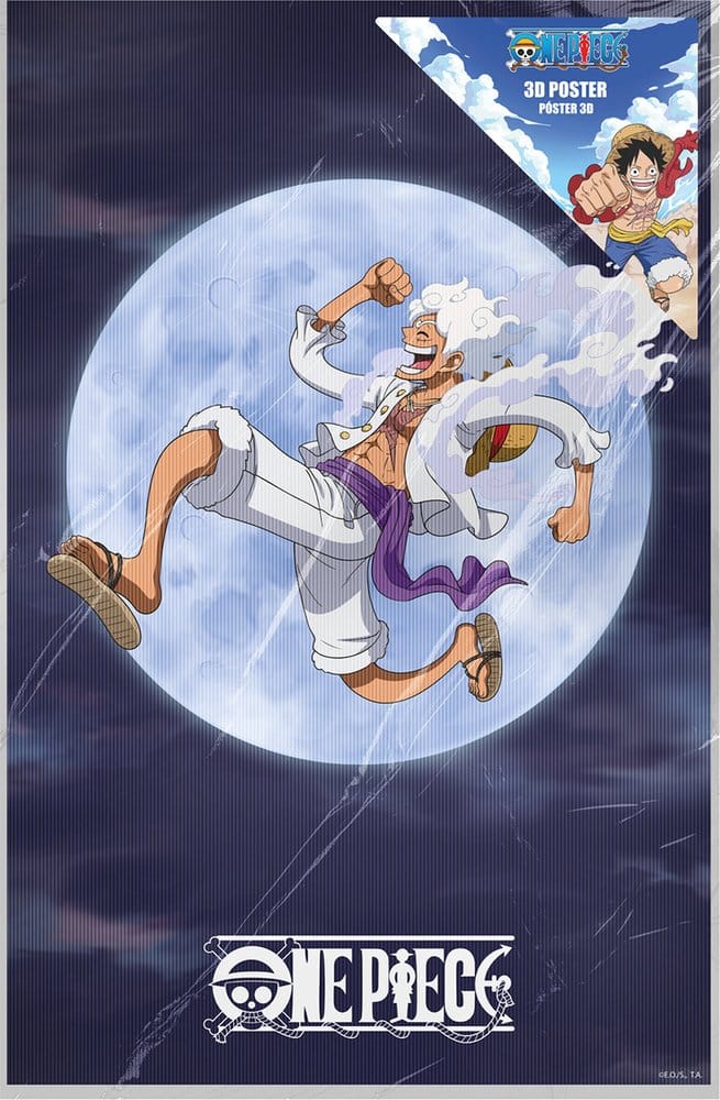 One Piece Póster 3D Monkey D. Luffy Gear 5 38 x 58 cm