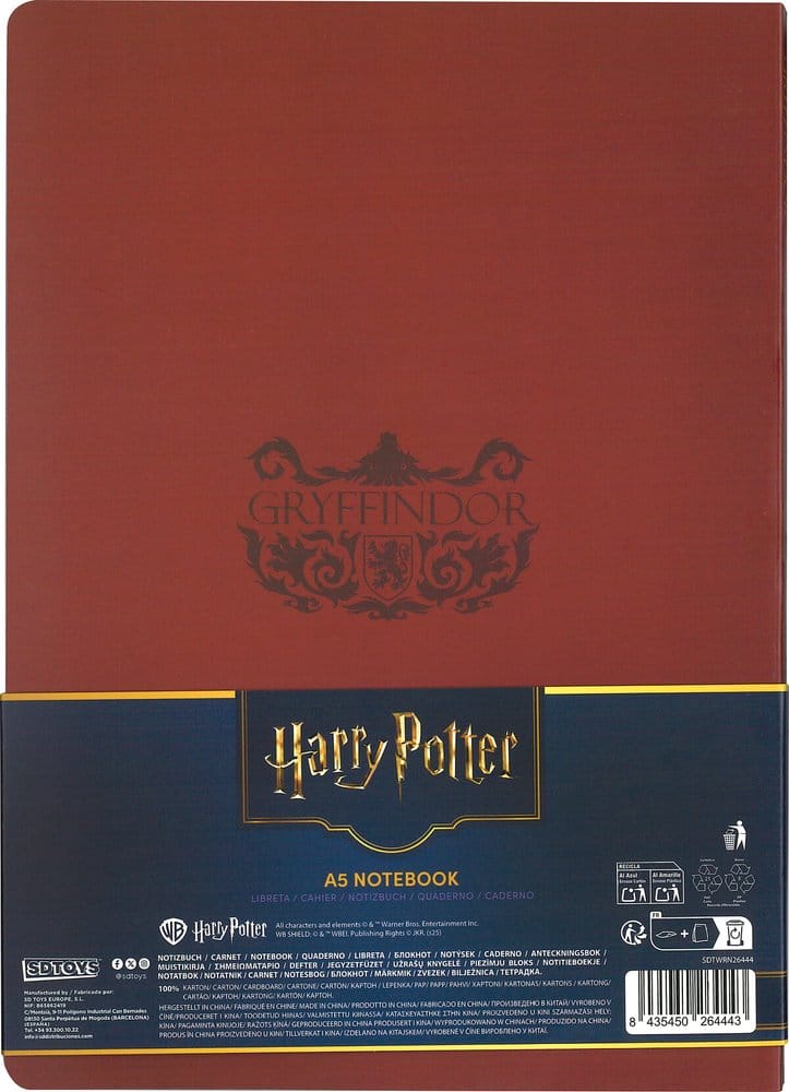 Harry Potter Cuaderno Tapa Blanda Gryffindor 21 cm