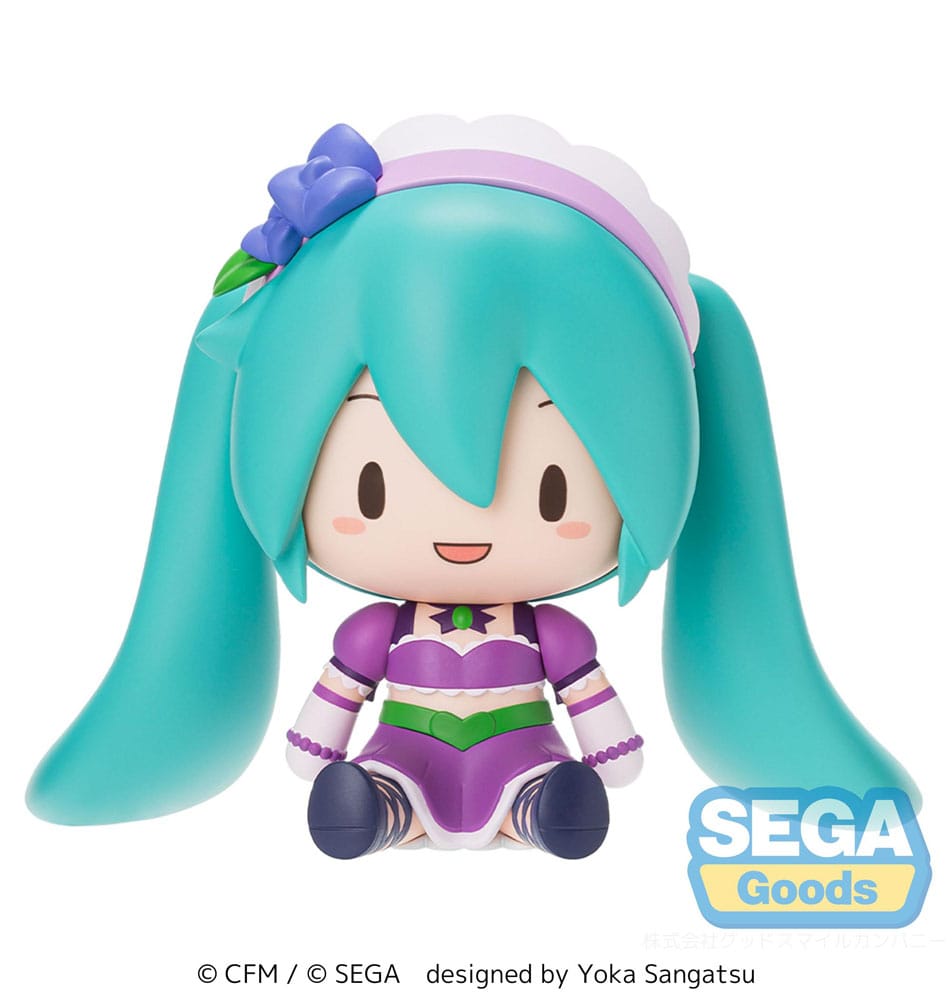 Character Vocal Series 01: Hatsune Miku Figura Fuwa Petit Chibi PVC Hatsune Miku x Love and Berry Dress Up and Dance! Sparkly Purple 8 cm