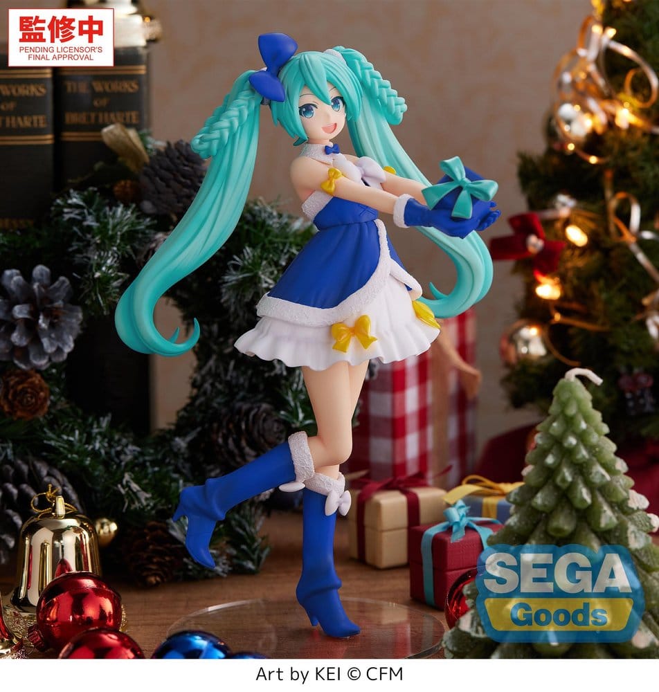 Character Vocal Series 01: Hatsune Miku High Premium Figura PVC Hatsune Miku Sapphire Christmas Ver. 21 cm
