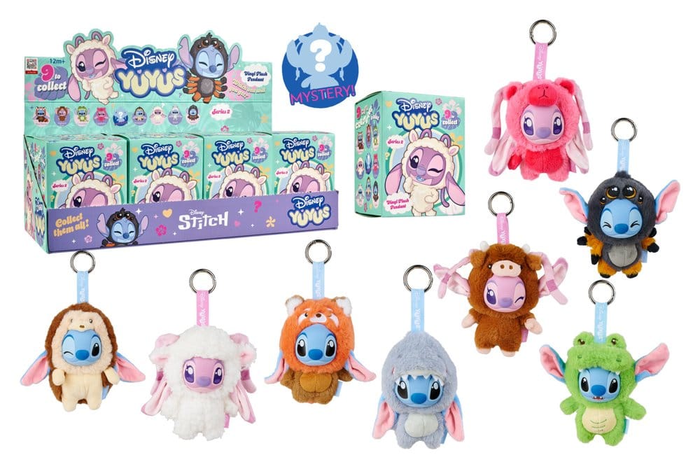 Disney YuYus Llaveros de peluche Wave 2 Stitch & Angel 13 cm Blindbox Display (8)