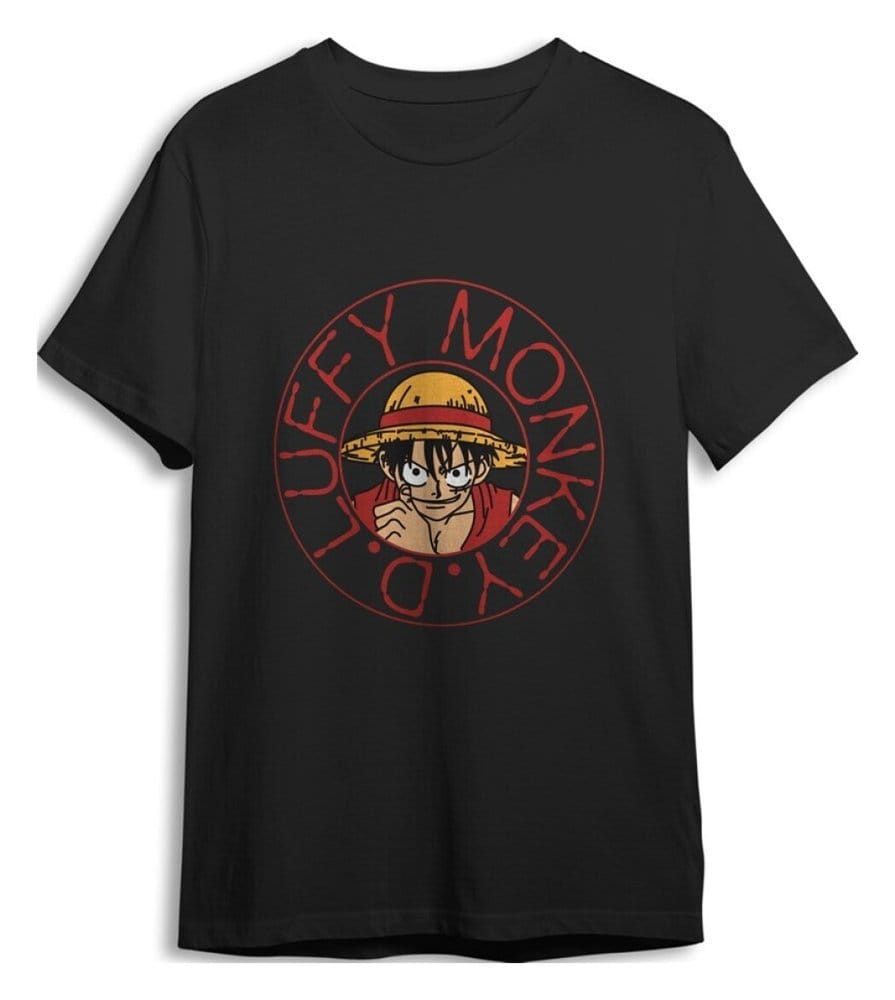 One Piece Camiseta Monkey D. Luffy Negro Talla XL Frikytopia