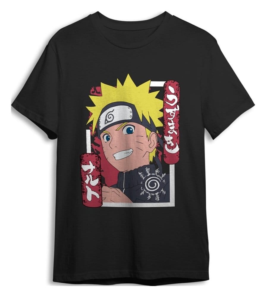 Naruto Shippuden Camiseta Smile Black Talla M