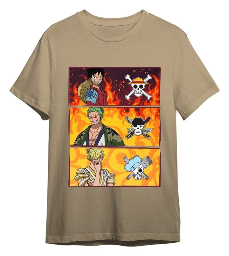 One Piece Camiseta Monkey D. Luffy & Roronoa Zoro & Sanji Sand Talla S Frikytopia