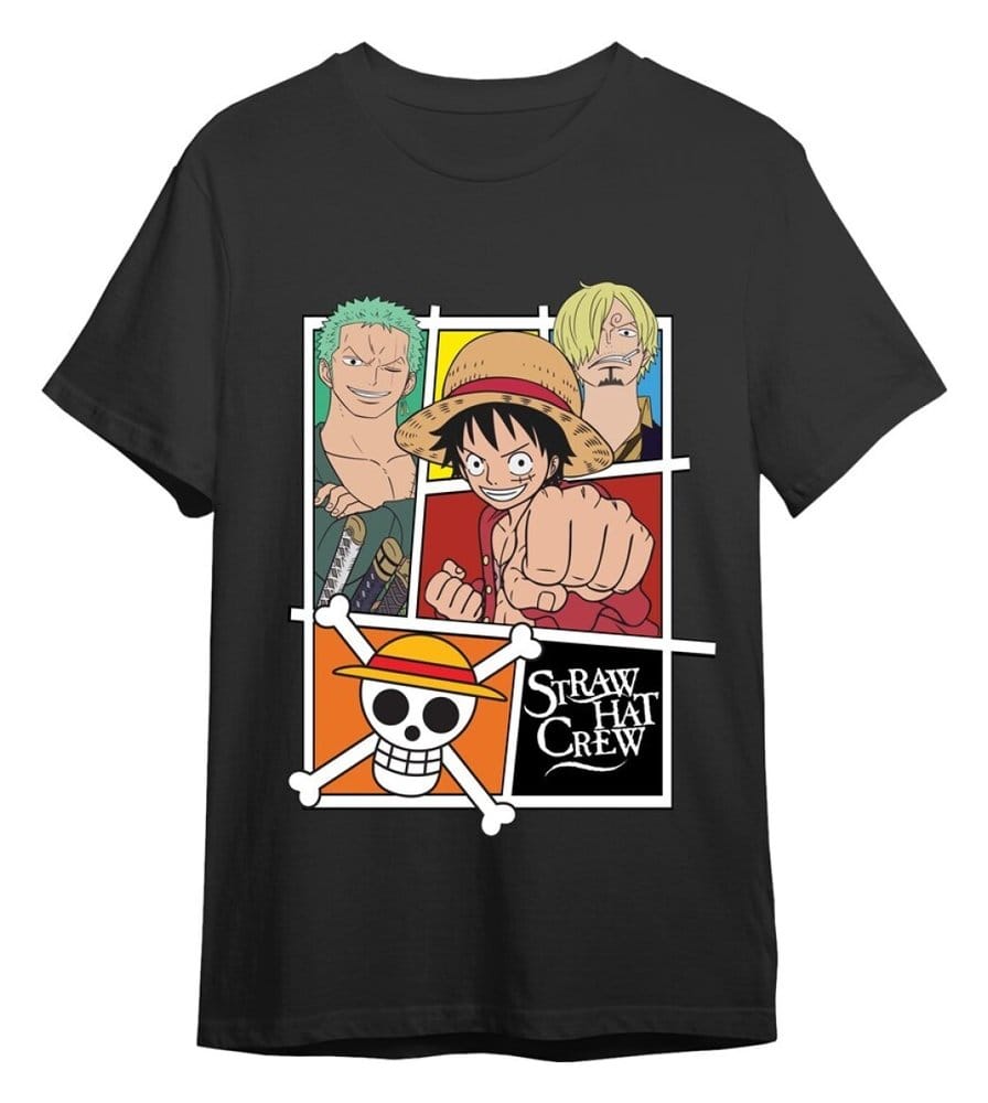 One Piece Camiseta Straw Hat Crew Gris Talla XXL Frikytopia