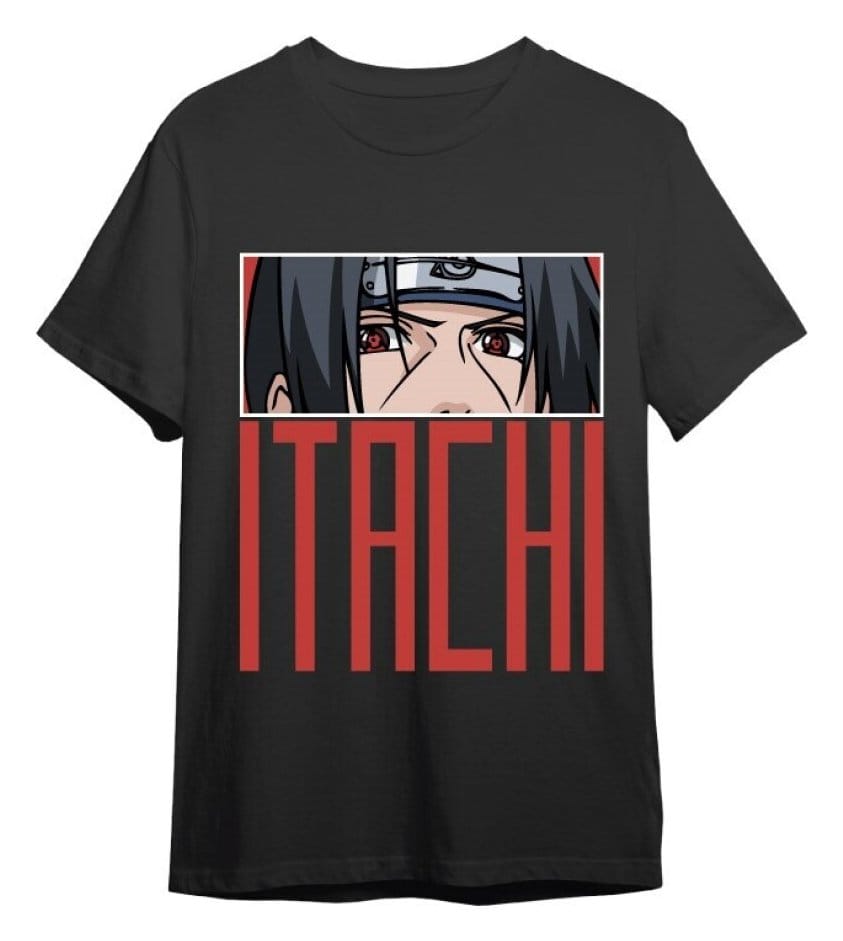 Naruto Shippuden Camiseta Itachi Eyes Black Talla S