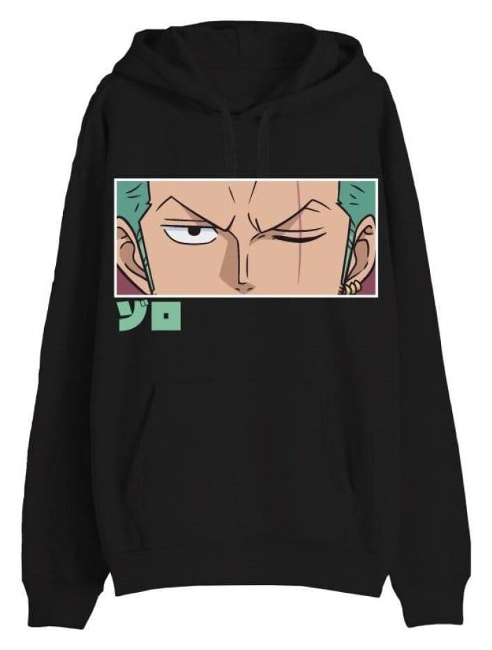 One Piece Sudadera Roronoa Zoro Eyes Negro Talla S Frikytopia