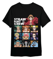One Piece Camiseta Straw Hat Crew Negro Talla XXL