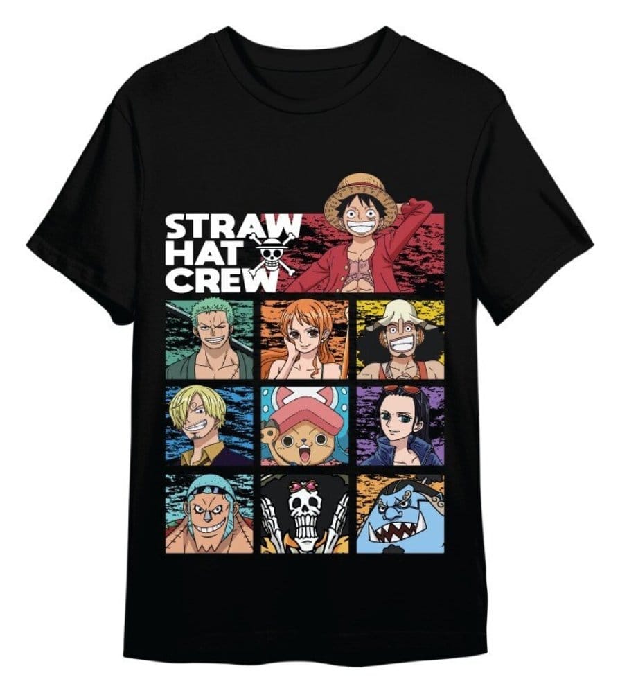 One Piece Camiseta Straw Hat Crew Negro Talla XXL