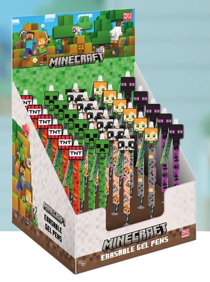 Minecraft Bolígrafo de gel borrable Characters Expositor (30) Frikytopia