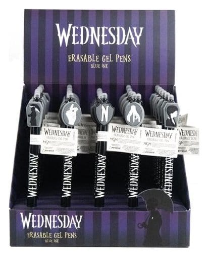 Wednesday Bolígrafo de gel borrable Black Expositor (30) Frikytopia