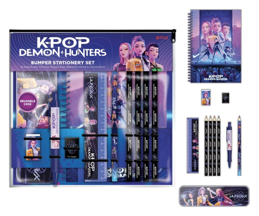 KPop Demon Hunters Juego de 12 Piezas Para Escribir A4 Bumper Frikytopia