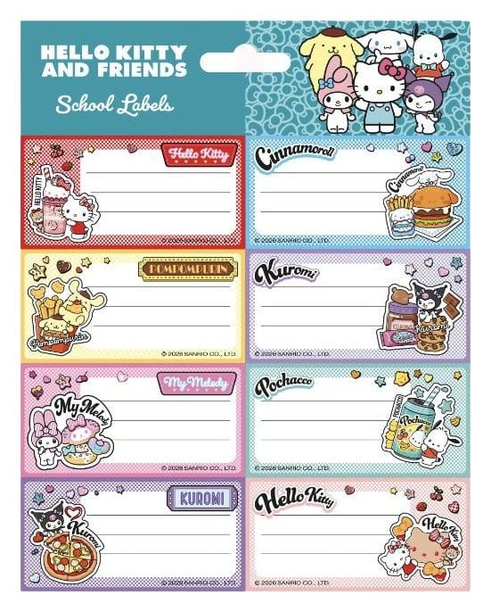 Hello Kitty and Friends Etiquetas Escolares American Diner Version Frikytopia
