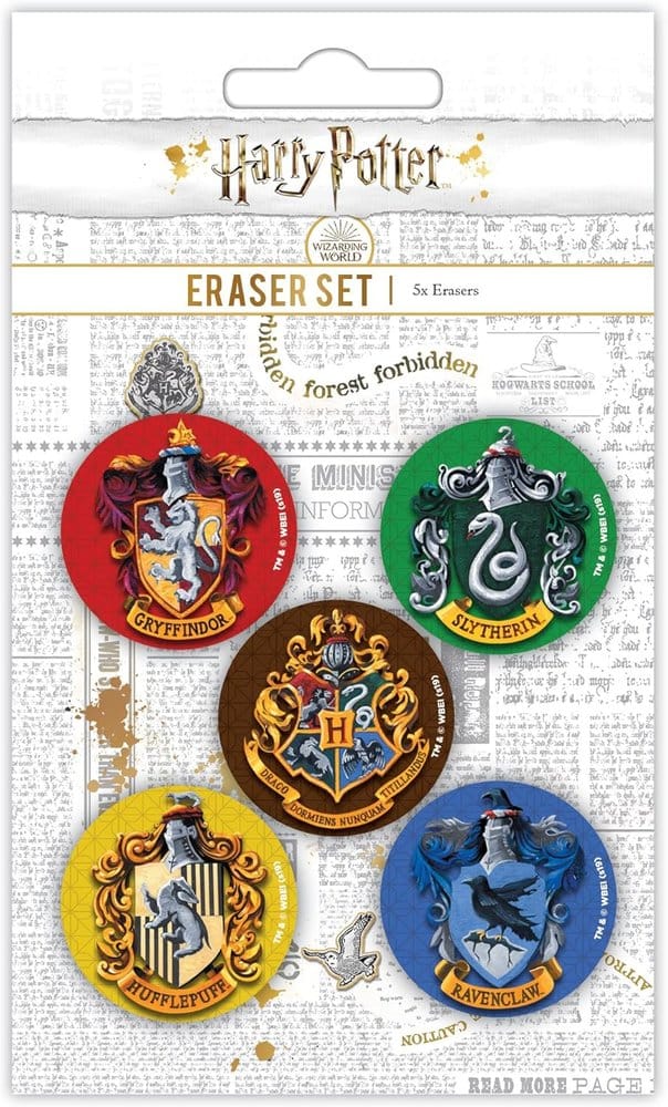 Harry Potter Pack gomas Escudos de Hogwarts