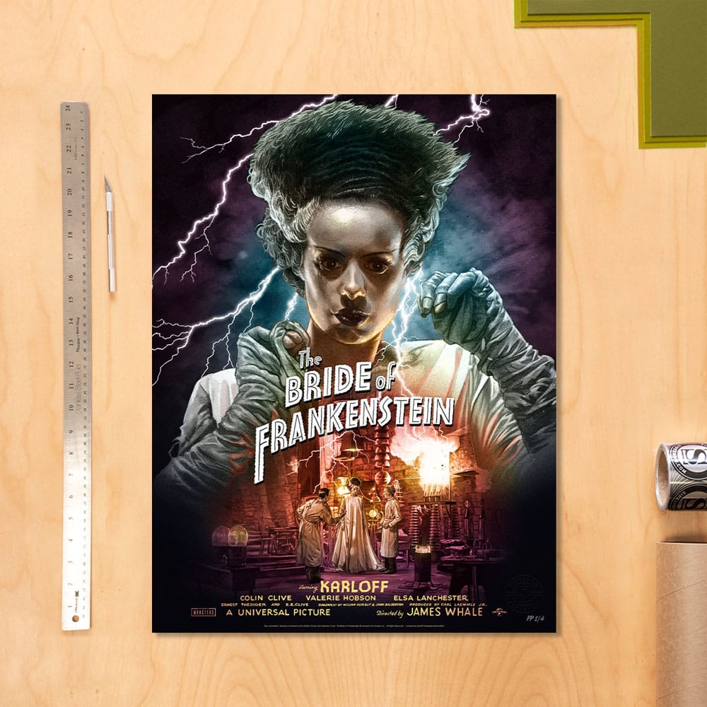La novia de Frankenstein Litografia Bride of Frankenstein (Color Variant) by Ruiz Burgos 61 x 46 cm - sin marco