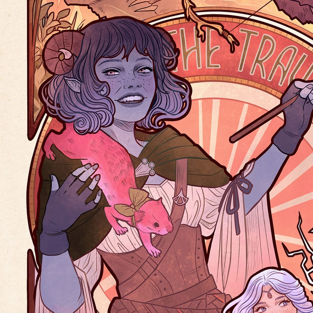 Critical Role Litografia Laura Bailey: 10th Anniversary Art Nouveau Illustrations 46 x 28 cm- sin marco