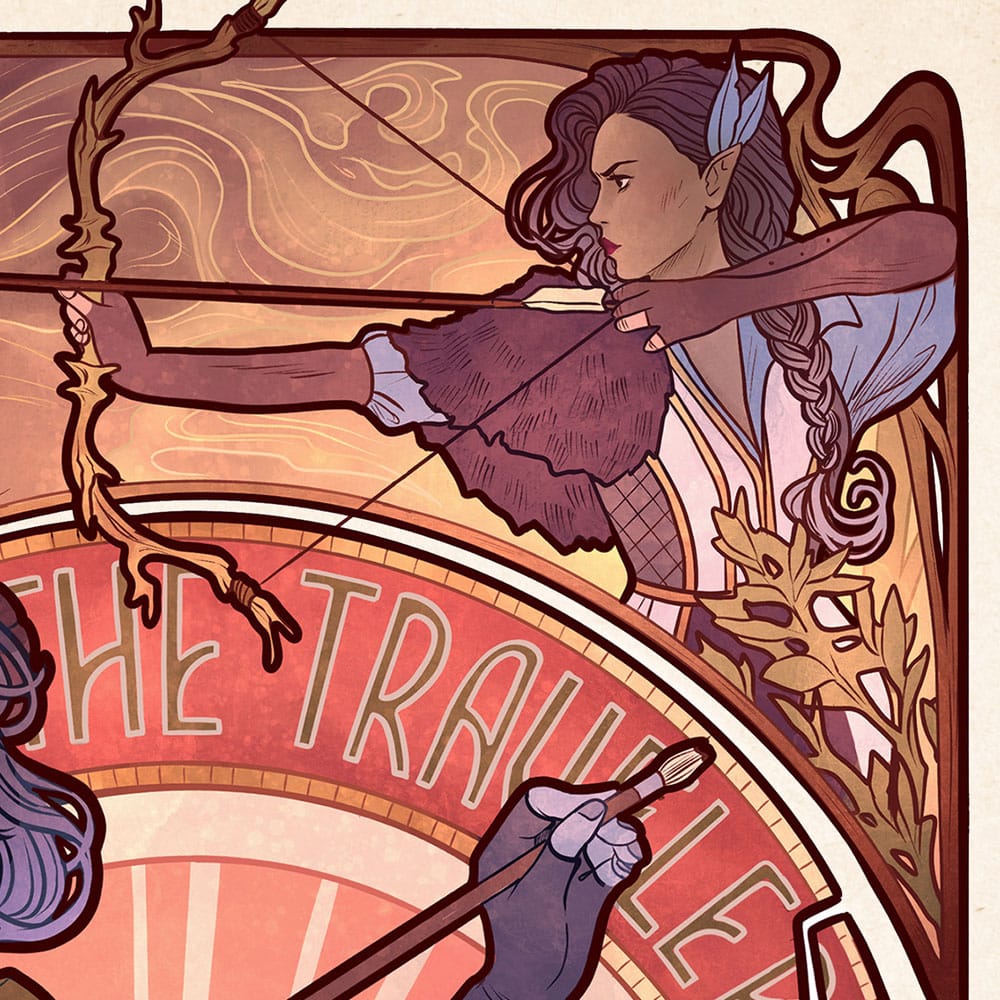 Critical Role Litografia Laura Bailey: 10th Anniversary Art Nouveau Illustrations 46 x 28 cm- sin marco