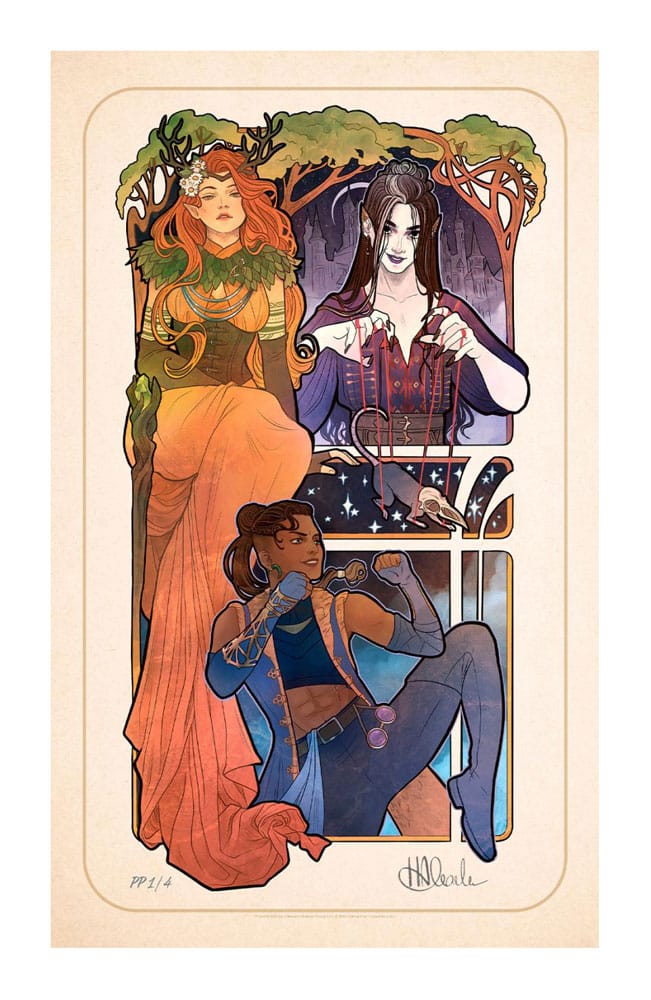 Critical Role Litografia Marisha Ray: 10th Anniversary Art Nouveau Illustrations 46 x 28 cm- sin marco Frikytopia