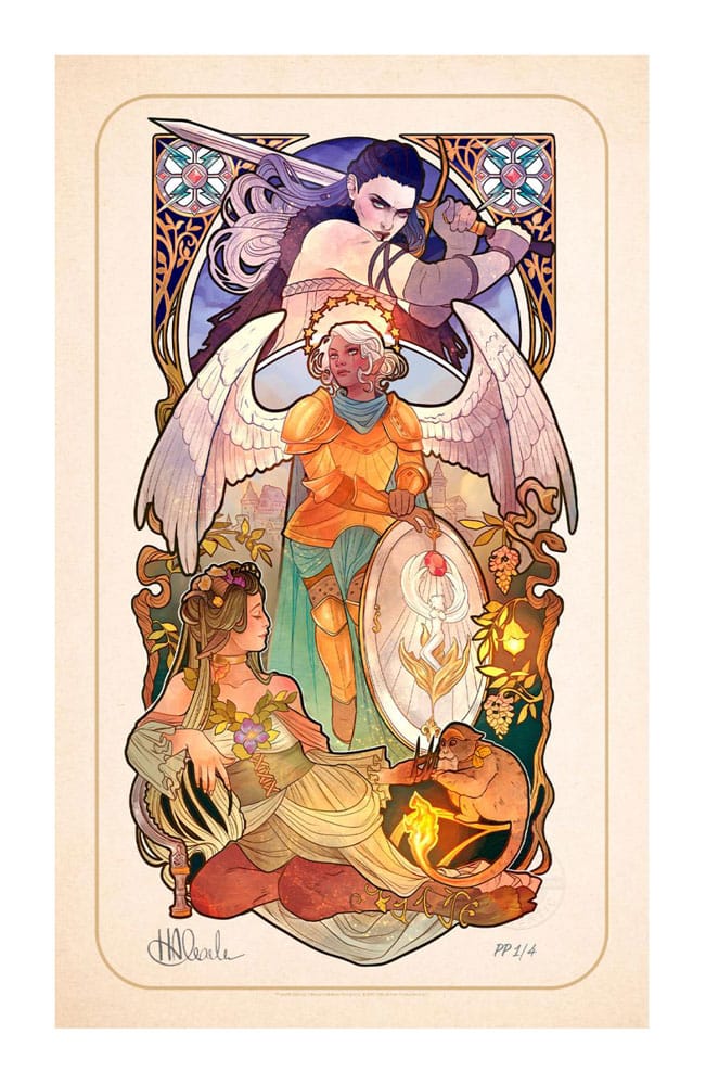 Critical Role Litografia Ashley Johnson: 10th Anniversary Art Nouveau Illustrations 46 x 28 cm- sin marco Frikytopia