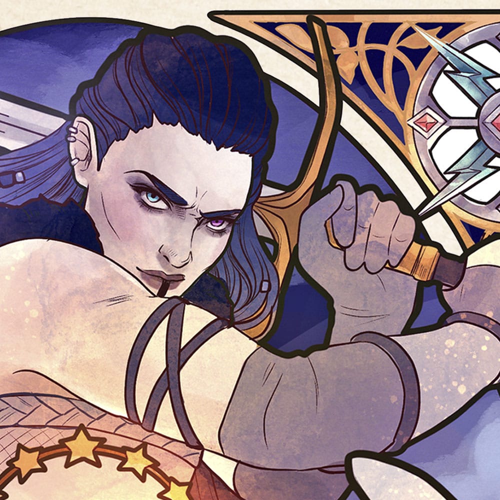 Critical Role Litografia Ashley Johnson: 10th Anniversary Art Nouveau Illustrations 46 x 28 cm- sin marco