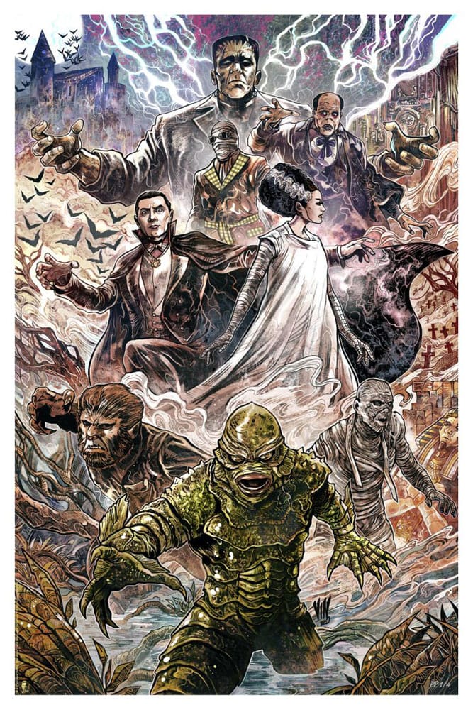 Universal Monsters Litografia Universal Monsters by Vincenzo Riccardi 61 x 41 cm - sin marco Frikytopia