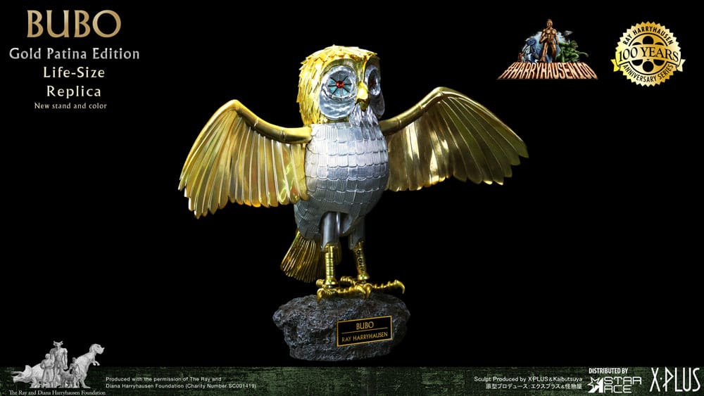 CLASH OF TITANS BUBO GOLD PATINA DELUXE OPEN/CLOSED WINGS SET Réplica
