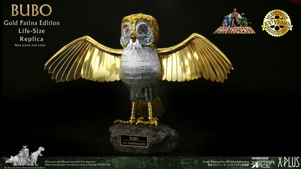 CLASH OF TITANS BUBO GOLD PATINA DELUXE OPEN/CLOSED WINGS SET Réplica