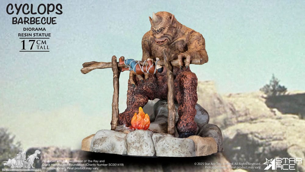 Ray Harryhausen Estatua 1/8 Cyclops Barbecue Scene 17 cm