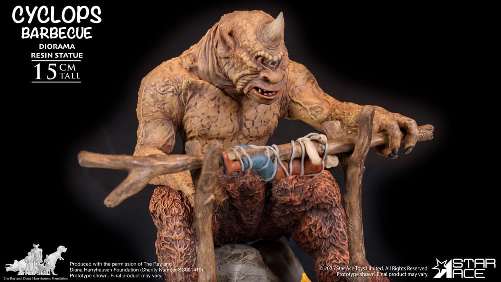 Ray Harryhausen Estatua 1/8 Cyclops Barbecue Scene 17 cm