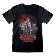 Stranger Things Camiseta Group with Vecna behind Balck and White talla M