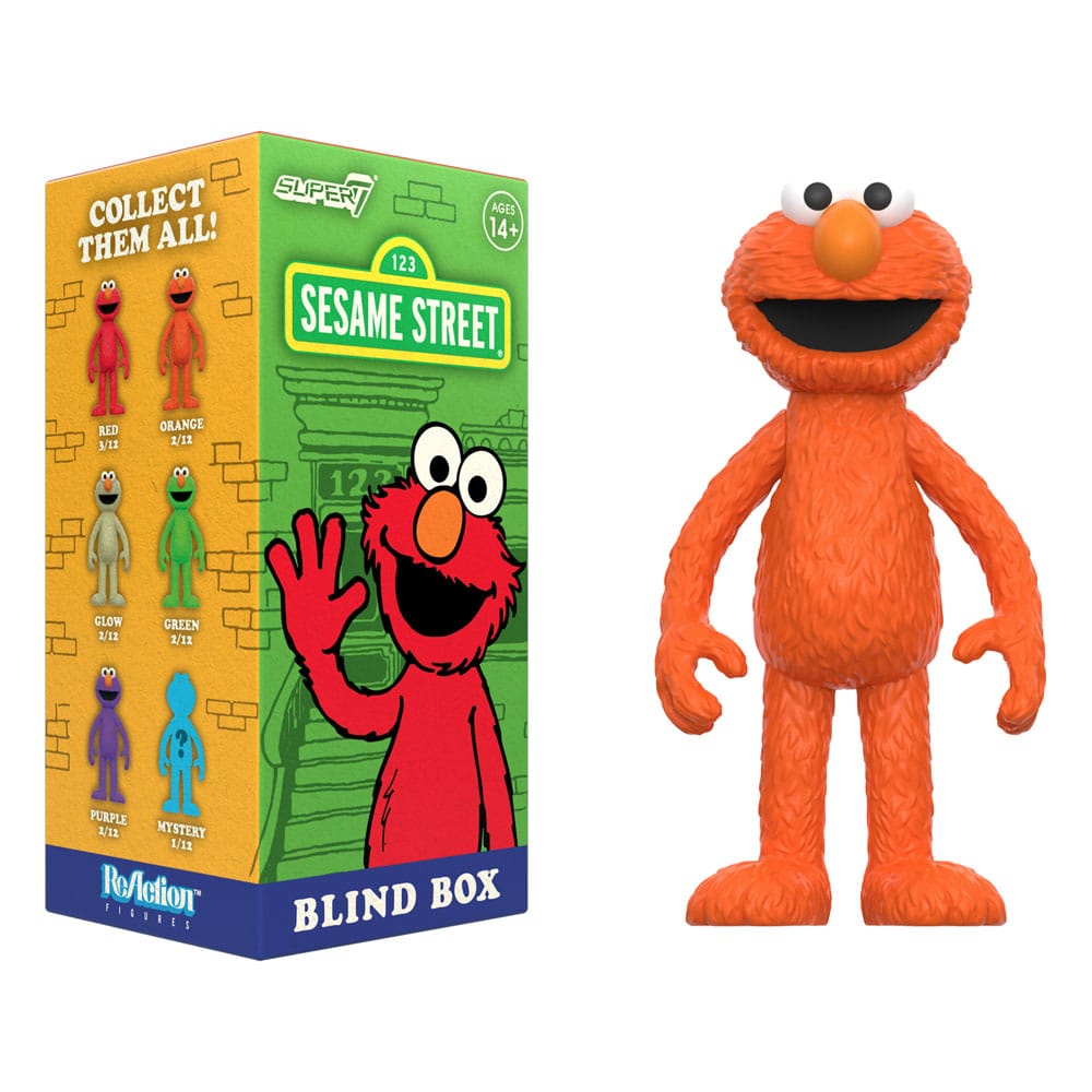 Sesame Street Figuras Figuras ReAction Wave 04 Elmo 10 cm Cajas Sorpresas Expositor (12)