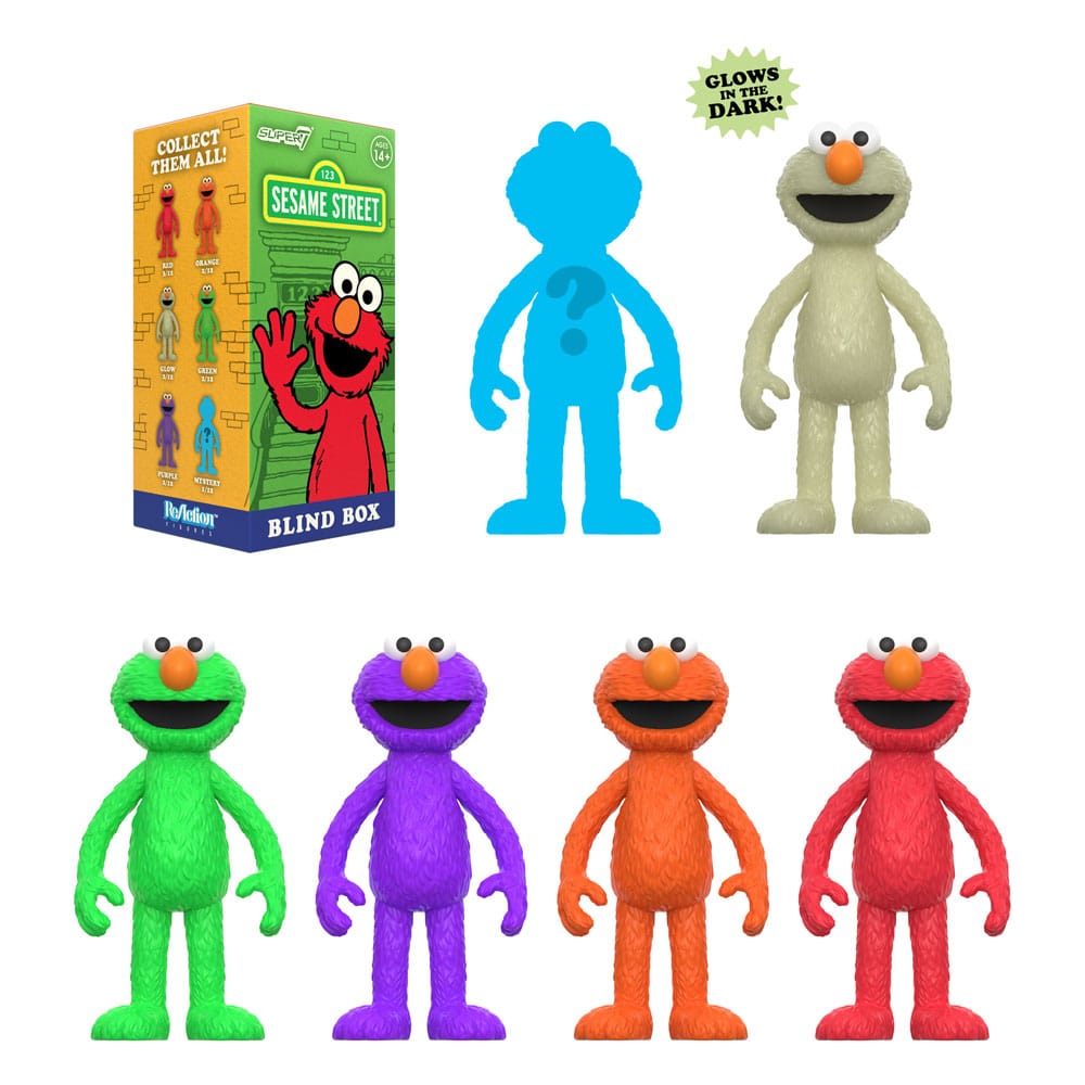 Sesame Street Figuras Figuras ReAction Wave 04 Elmo 10 cm Cajas Sorpresas Expositor (12)