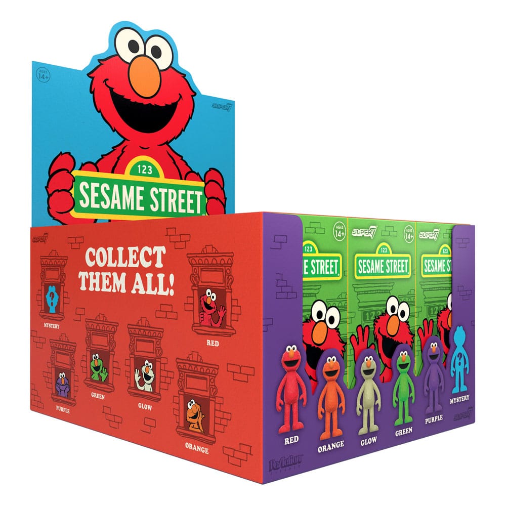 Sesame Street Figuras Figuras ReAction Wave 04 Elmo 10 cm Cajas Sorpresas Expositor (12)