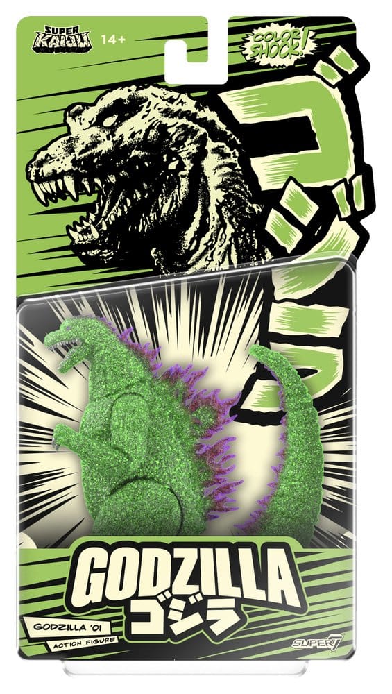 Godzilla Toho Super Kaiju Figura Godzilla 2001 (Color Shock, Clear Green Glitter with Metallic) Frikytopia