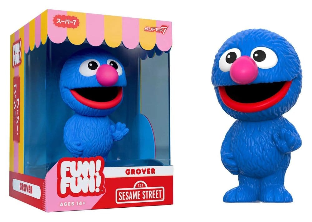 ¡Barrio Sésamo Diversión! ¡Diversión! Figura Soft Vinyl Wave 01 - Grover 18 cm