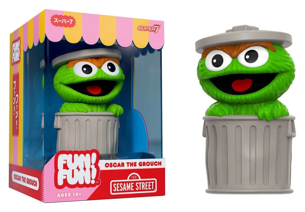 Barrio Sésamo Figura Soft Vinyl Fun! Fun! Wave 01 - Oscar the Grouch 18 cm