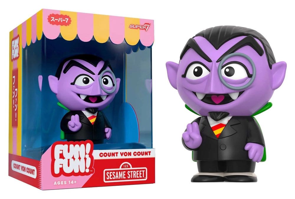 Barrio Sésamo Figura Soft Vinyl Fun! Fun! Wave 01 - Count von Count 18 cm