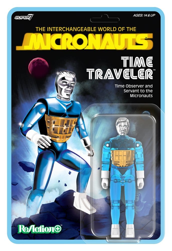 Micronauts Figura ReAction+ Wave 03 Time Traveler (Translucent Blue) 10 cm