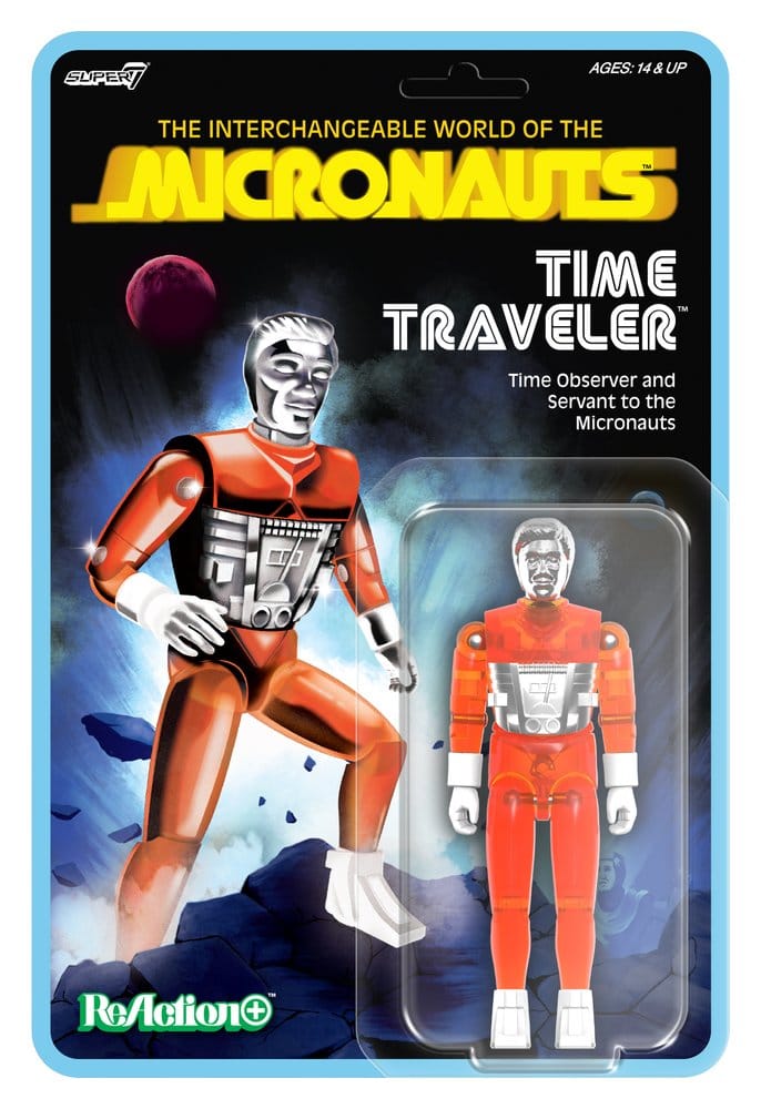 Micronauts ReAction+ Figura Wave 04 Time Traveler (Translucent Orange) Frikytopia