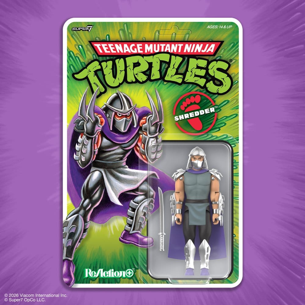 Teenage Mutant Ninja Turtles ReAction+ Figura Wave 01 Shredder Frikytopia