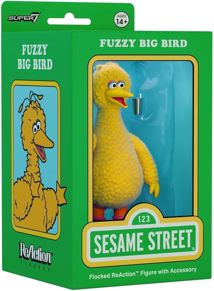 Barrio Sésamo ReAction Figura Big Bird (Flocked) Frikytopia