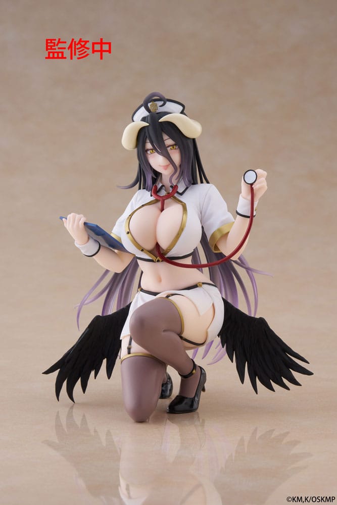 Overlord Estatua PVC Desktop Cute Figure Albedo Nurse Ver. Renewal 13 cm