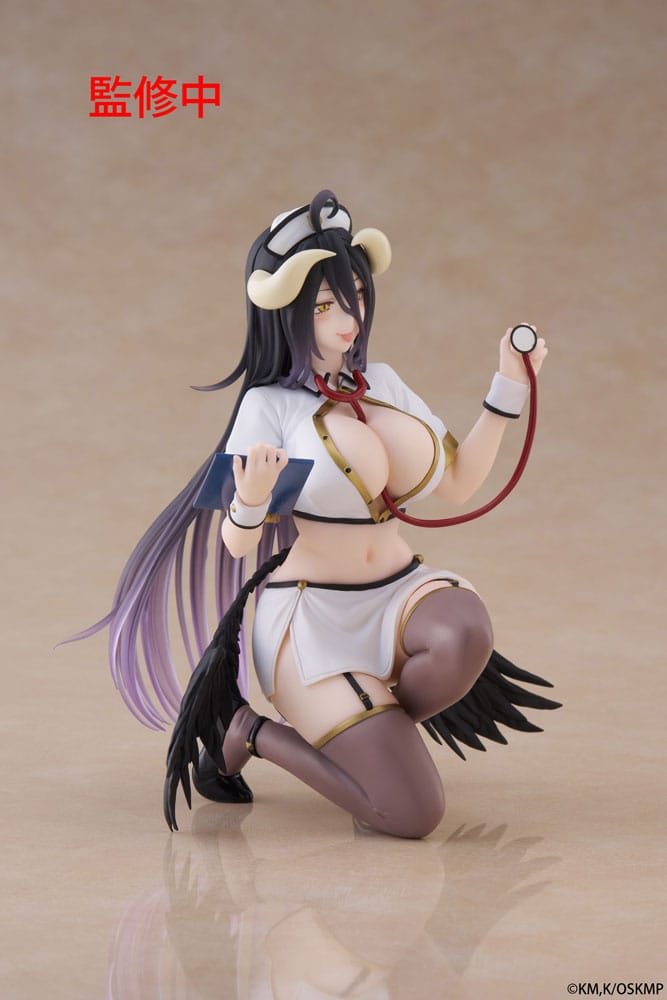 Overlord Estatua PVC Desktop Cute Figure Albedo Nurse Ver. Renewal 13 cm