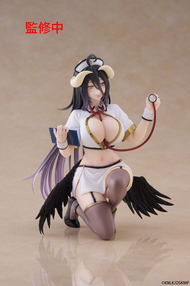 Overlord Estatua PVC Desktop Cute Figure Albedo Nurse Ver. Renewal 13 cm